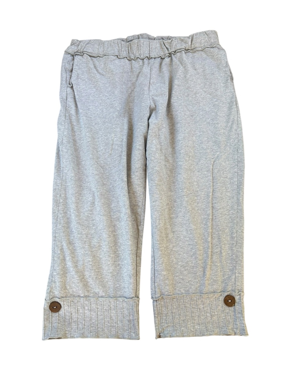 Soft Surroundings Gray Pull On Cropped Sweatpants. Size XL